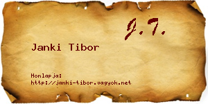 Janki Tibor névjegykártya