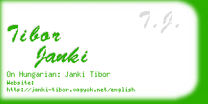 tibor janki business card